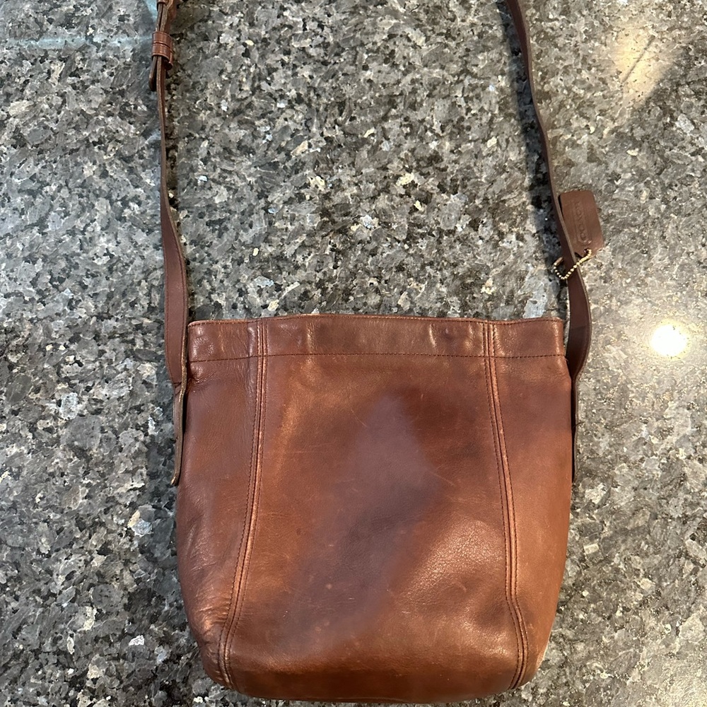 Coach vintage crossbody small brown leather purse